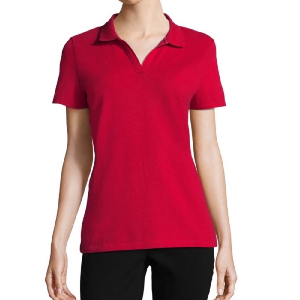 NEW in Plastic- St. John’s Bay Red Polo Petite XS